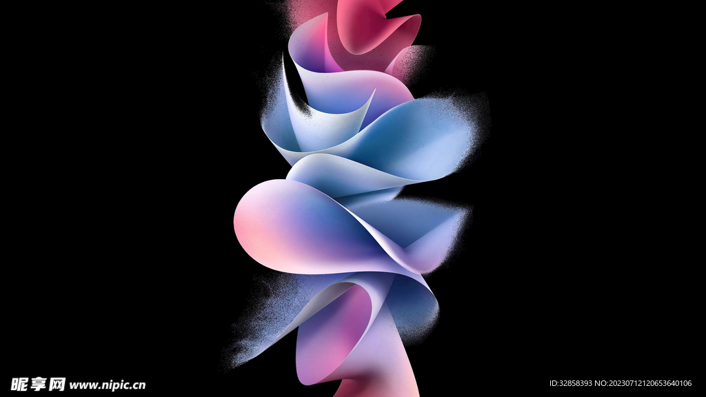 彩色抽象拉丝3D立体流体渐变