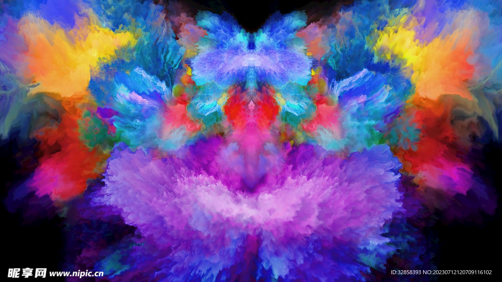 3d炫彩颜料粒子大爆炸背景