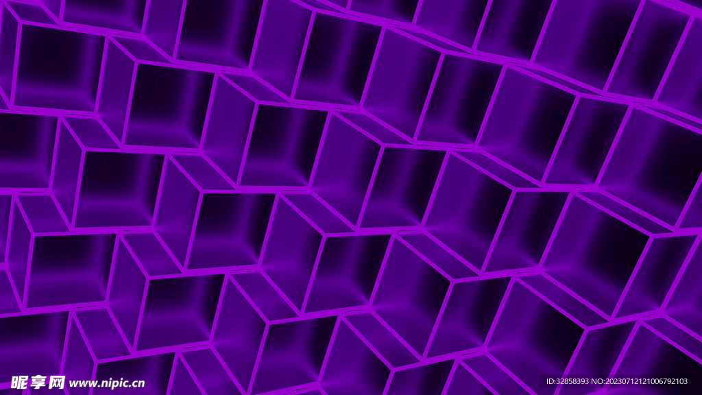 紫色3d规则正方体层叠科技纹理