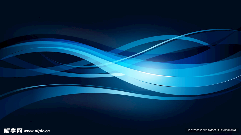 蓝色发光光线抽象科技线条背景