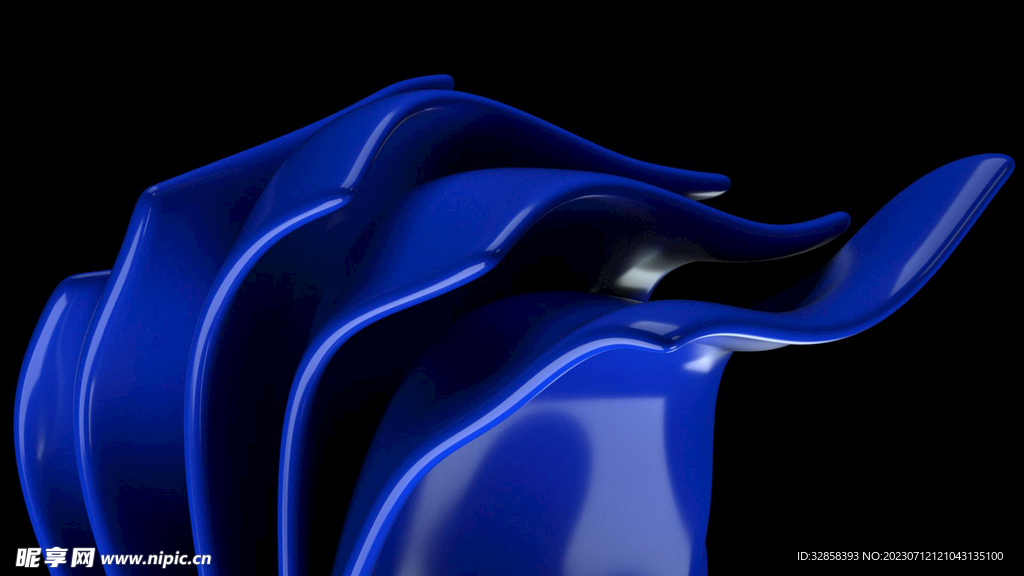 蓝色油漆水彩抽象背景