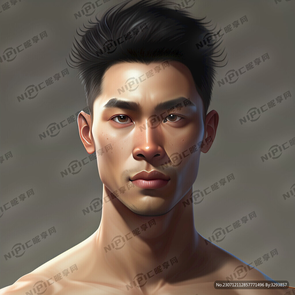 寸头的帅哥身材均匀皮肤黝黑不高