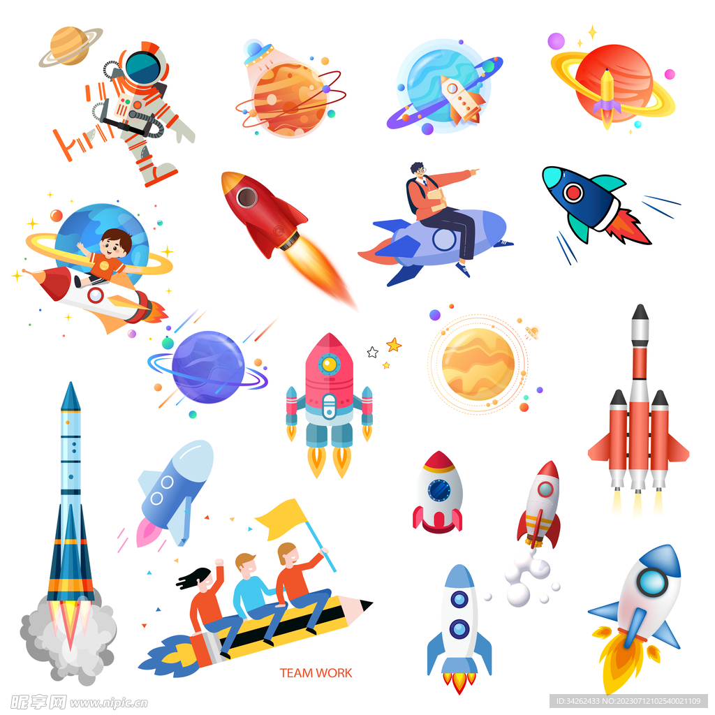 卡通火箭素材