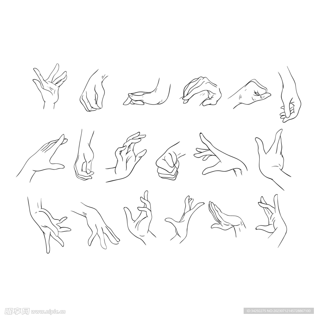 手部线稿