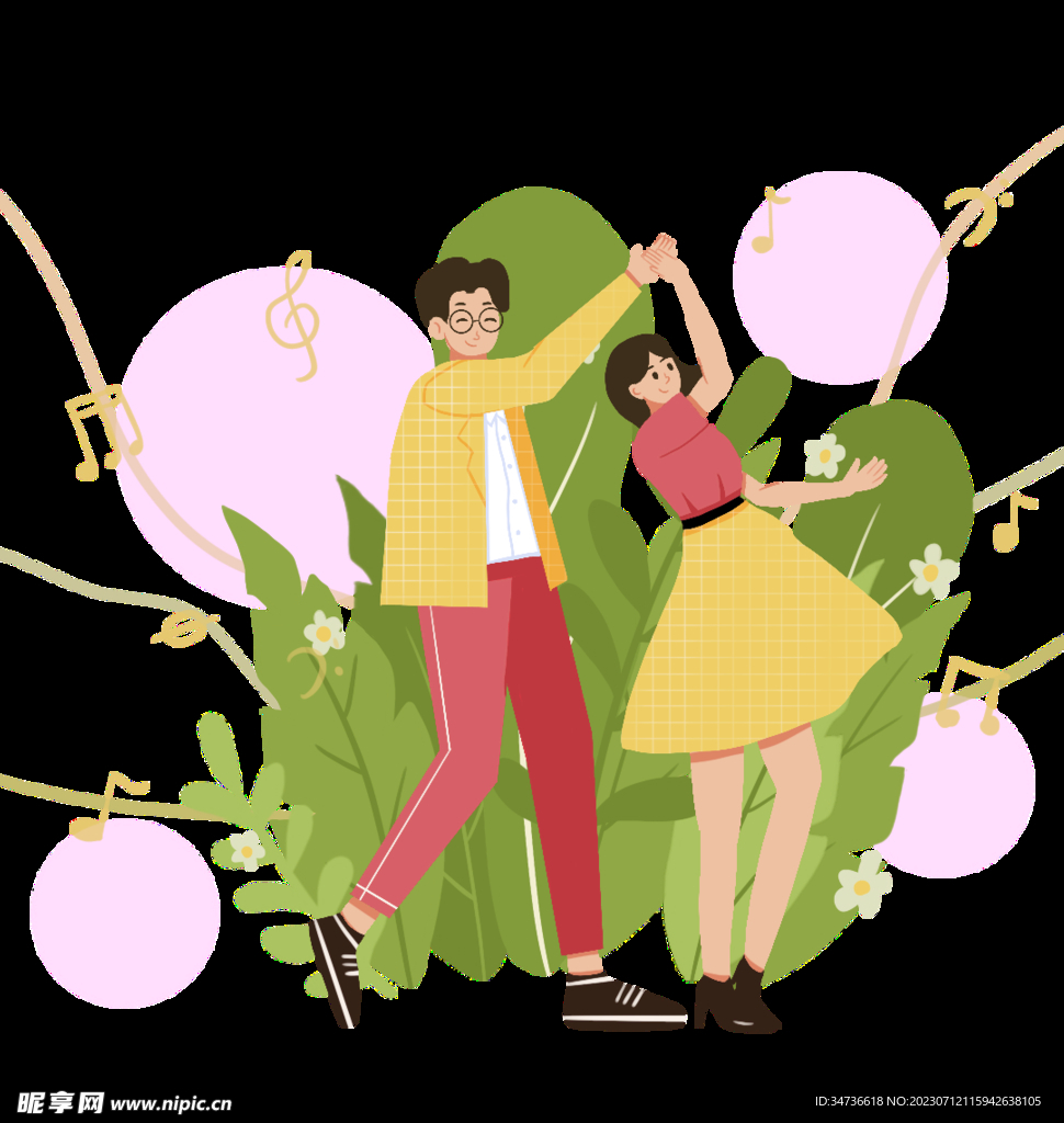 扁平风跳舞小清新