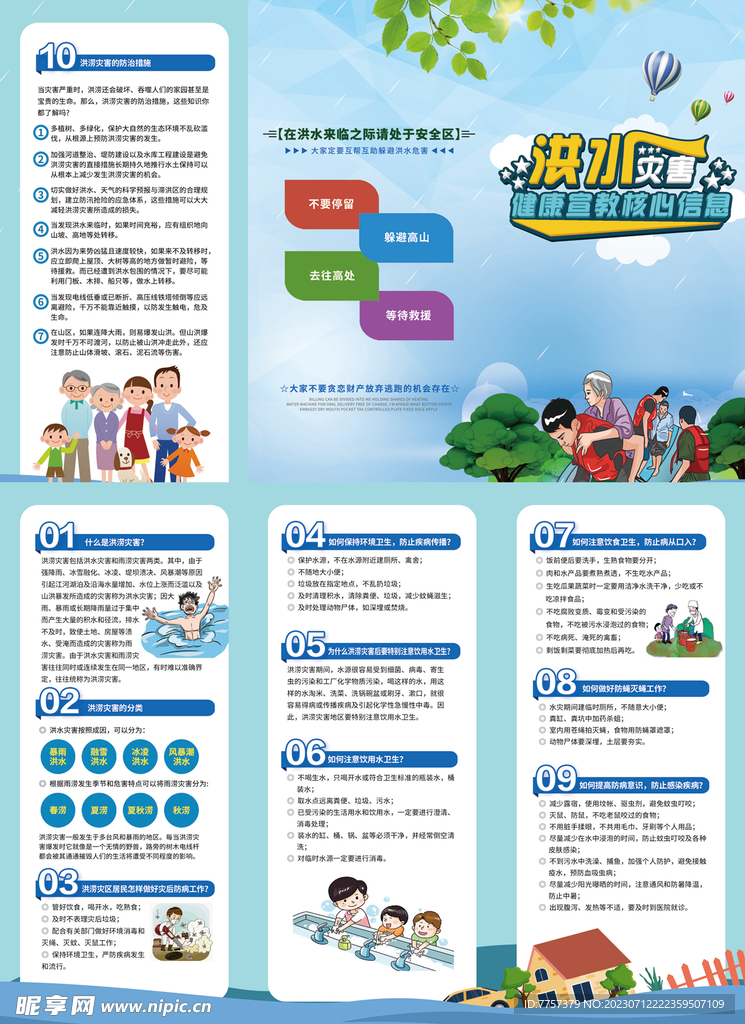 洪水灾害三折页