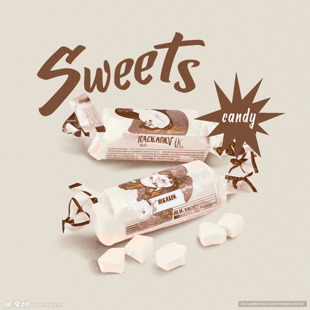 T恤图案印花 糖果