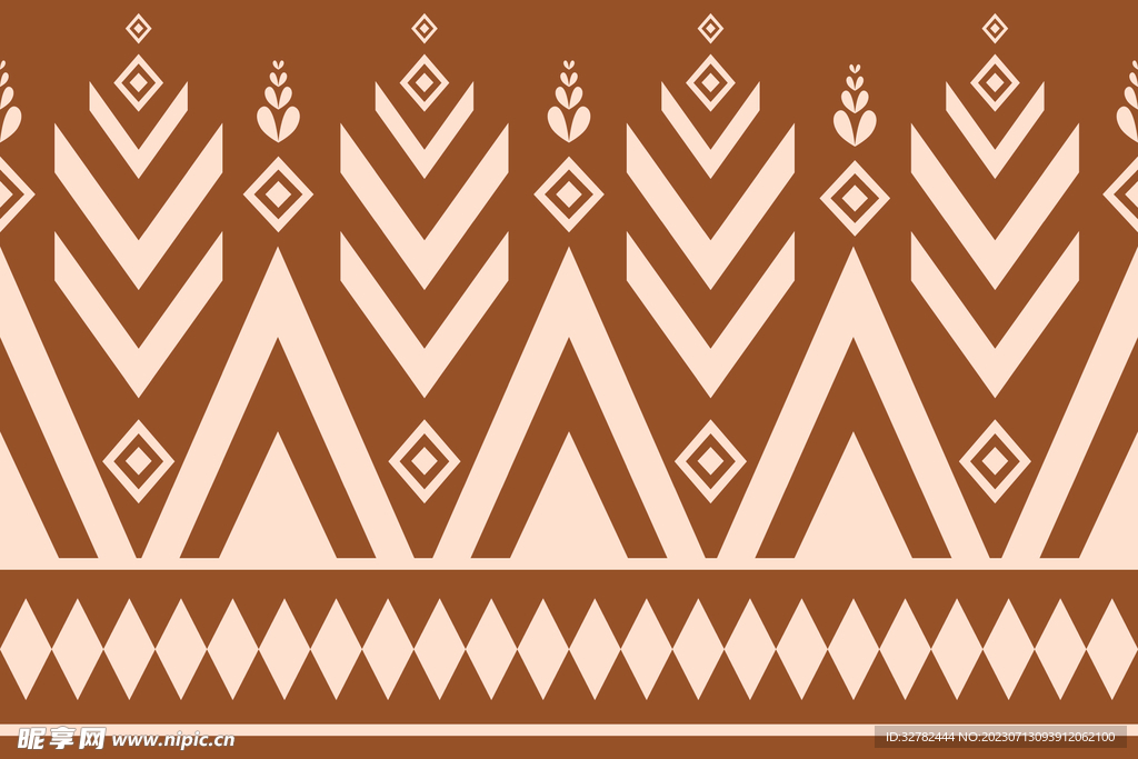 三角型 几何 印花 咖色