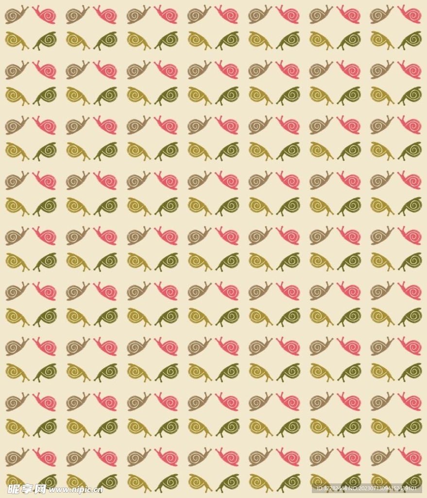 蜗牛 印花 米色