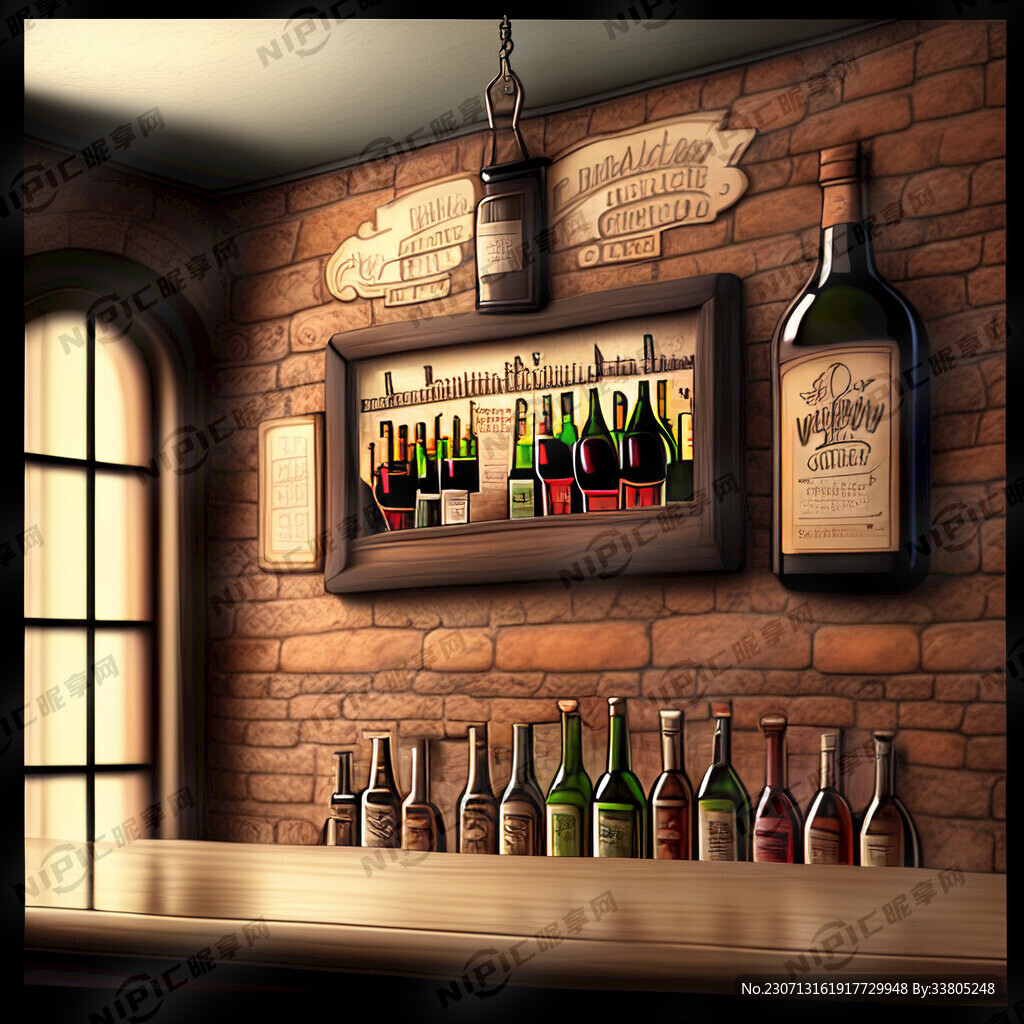 酒吧背景墙喝酒挂件