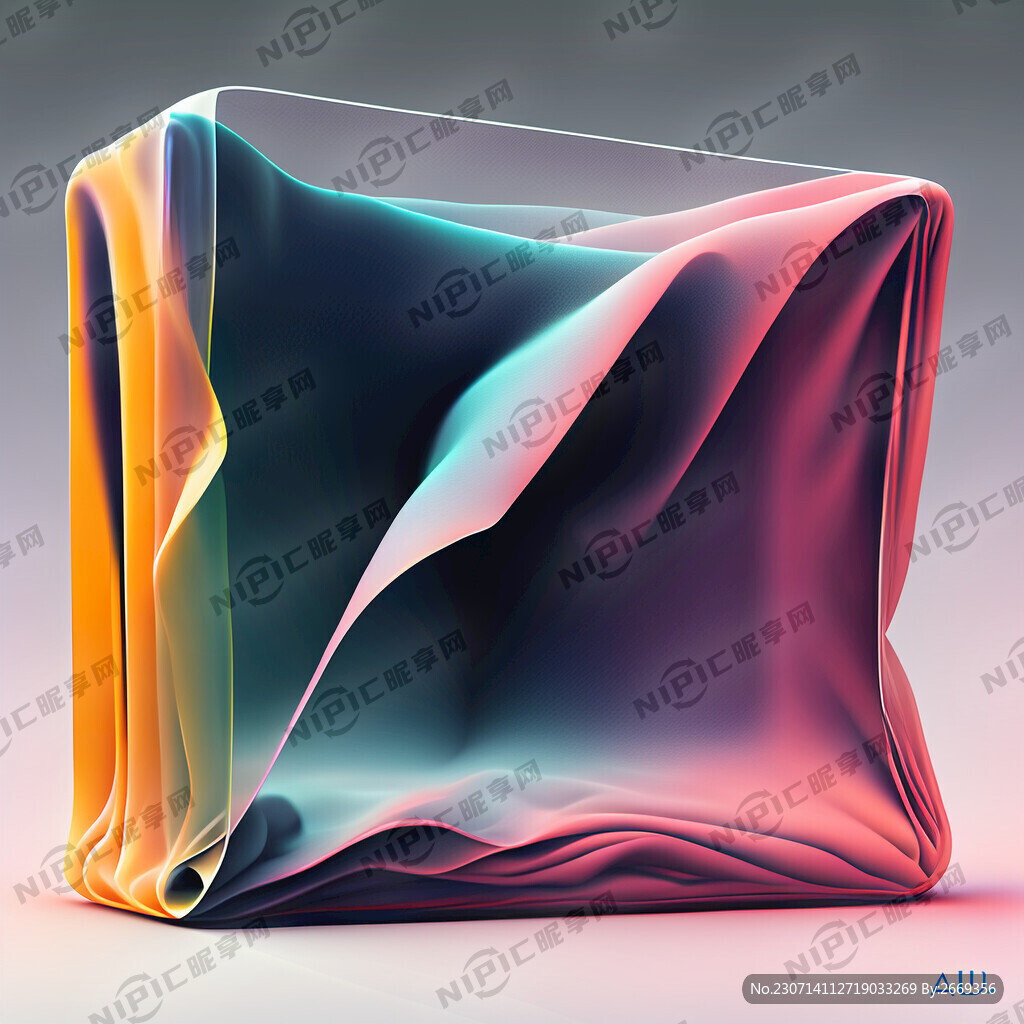 酸性设计 一块有褶皱的正方形布