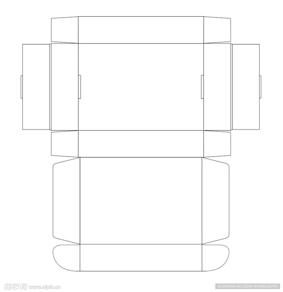 飞机盒包装设计刀版图线条图