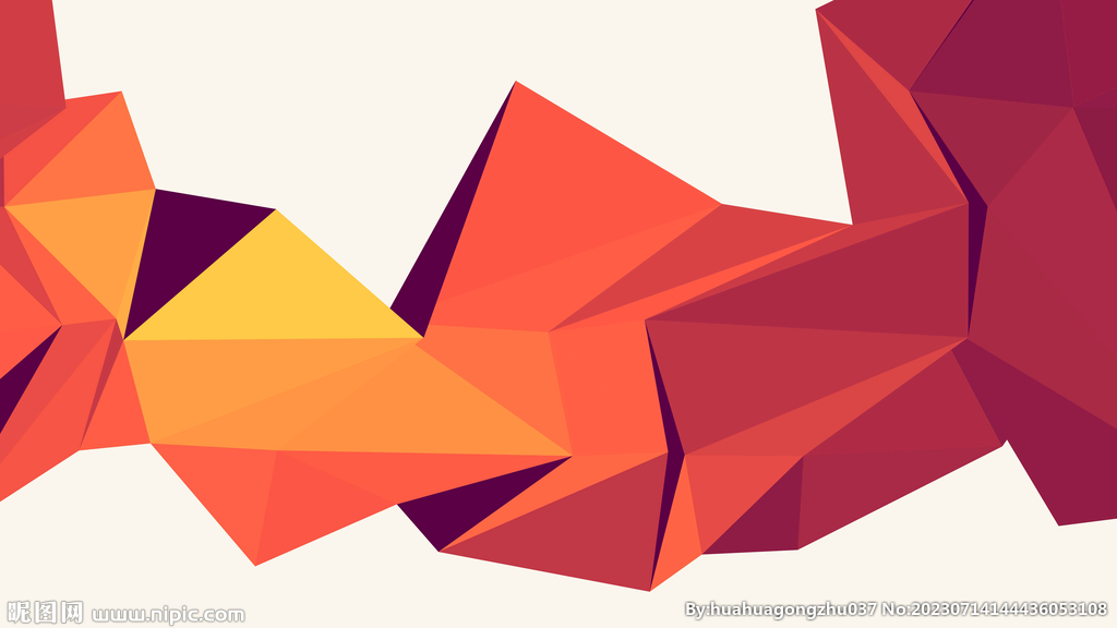 红色渐变3d几何抽象背景