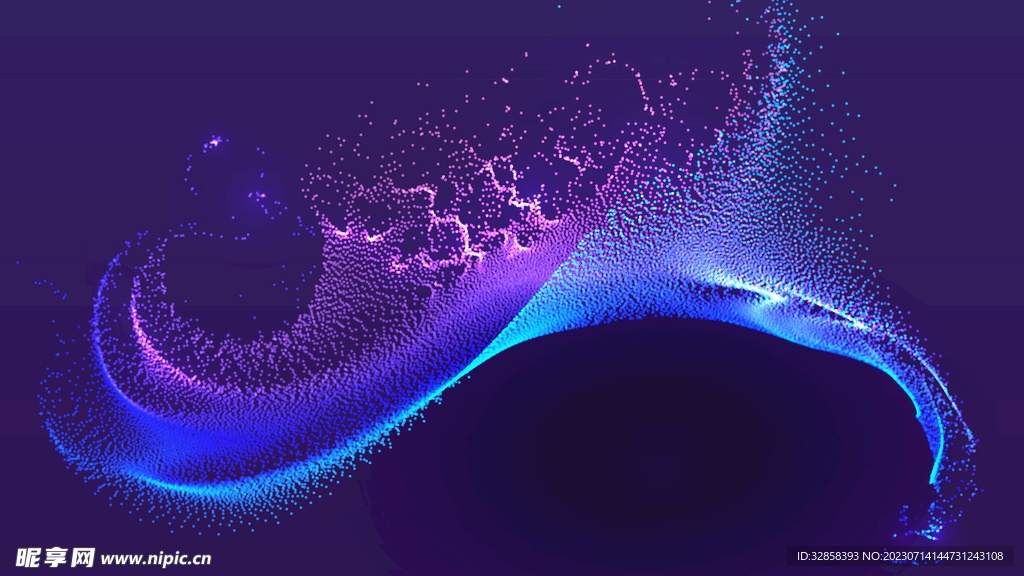 紫色科技抽象发光光点背景