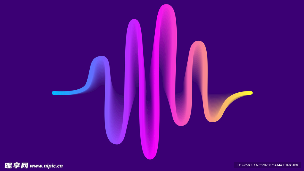3彩色渐变抽象拉丝流体波浪线条
