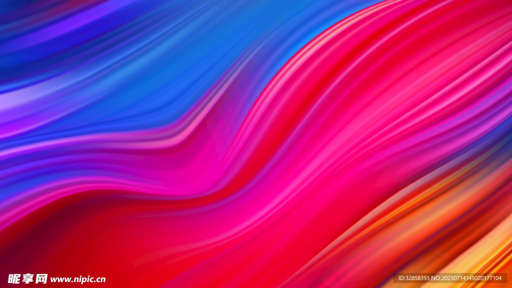 炫彩渐变液体流体科技线条背景