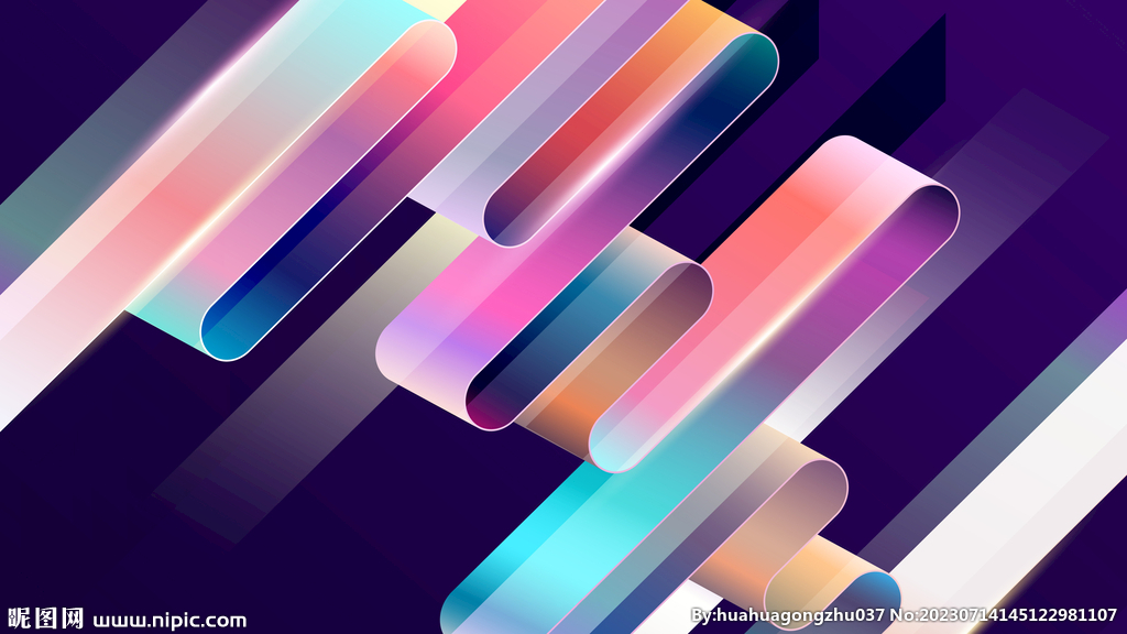 炫彩半透明3d玻璃质感流体渐变