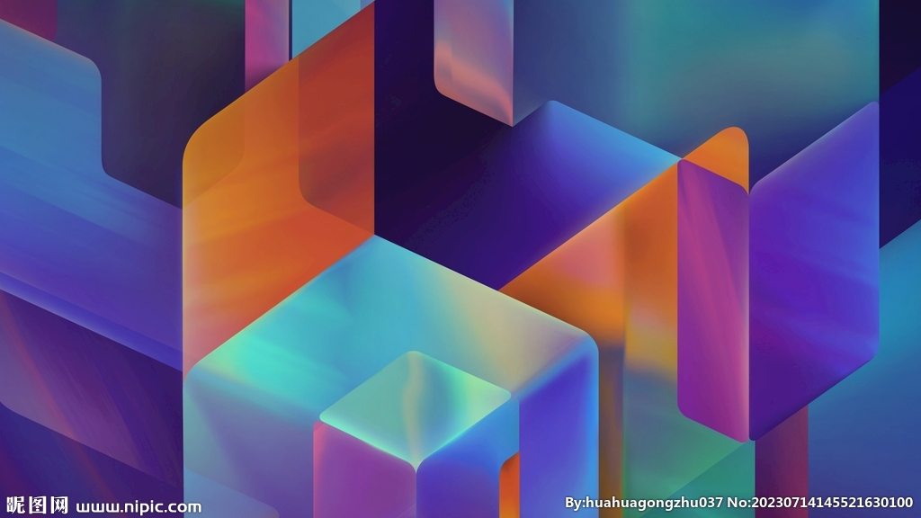 炫彩半透明3d玻璃质感流体渐变