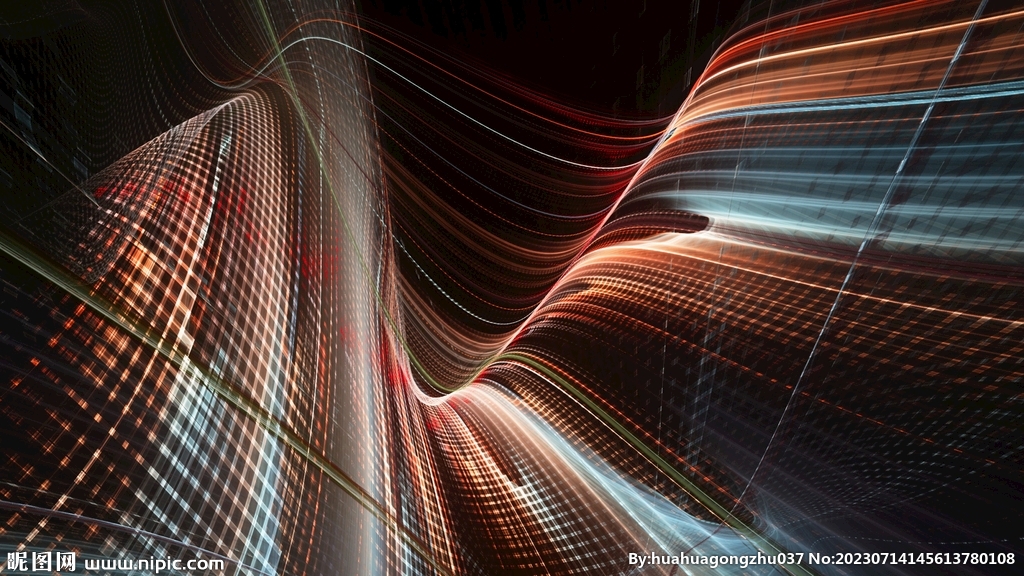 彩色3d不规则几何抽象科技纹理