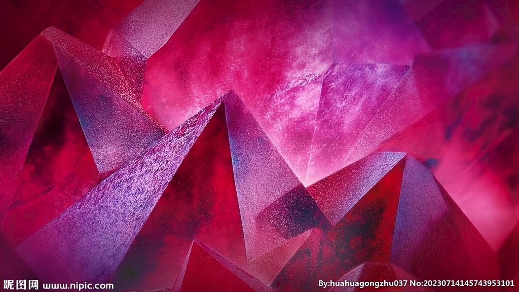 红色渐变3d玻璃质感水晶背景