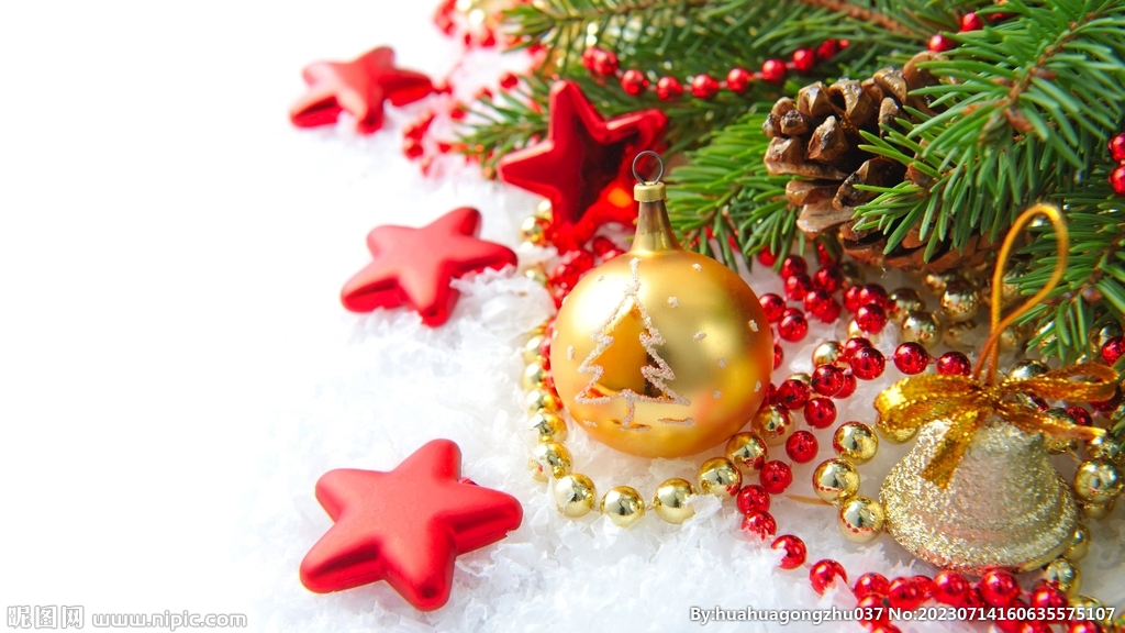 圣诞节金色铃铛节日背景