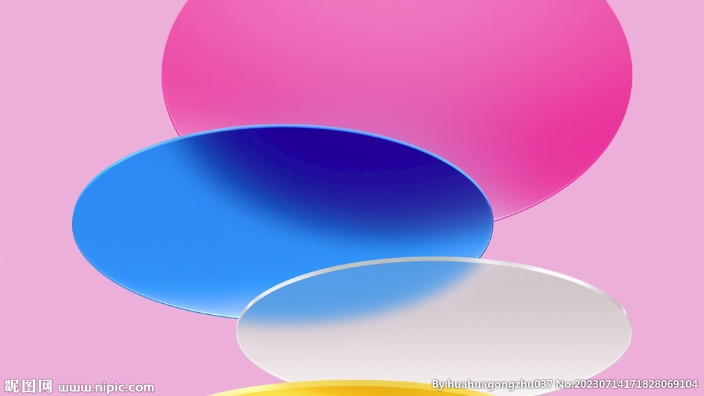 彩色半透明3d玻璃质感流体渐变