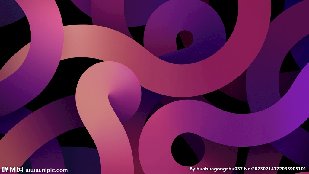 粉紫色几何3D渐变科技背景