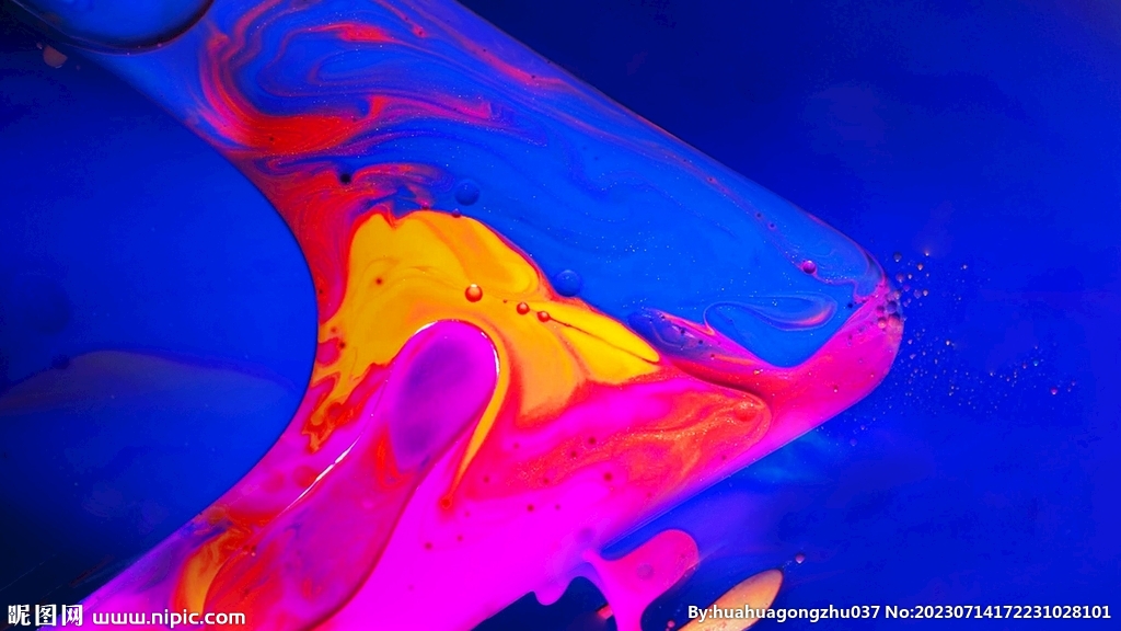 蓝色油漆水彩抽象背景