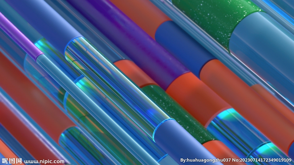 3d抽象透明玻璃管道背景