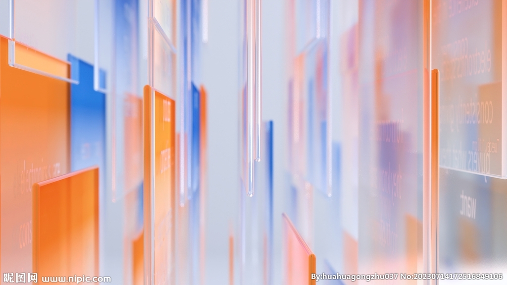 炫彩半透明3d玻璃质感流体渐变