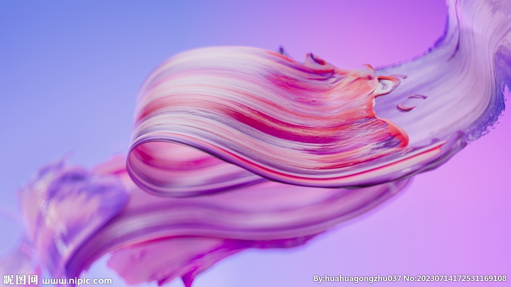 紫色半透明3d玻璃质感流体渐变