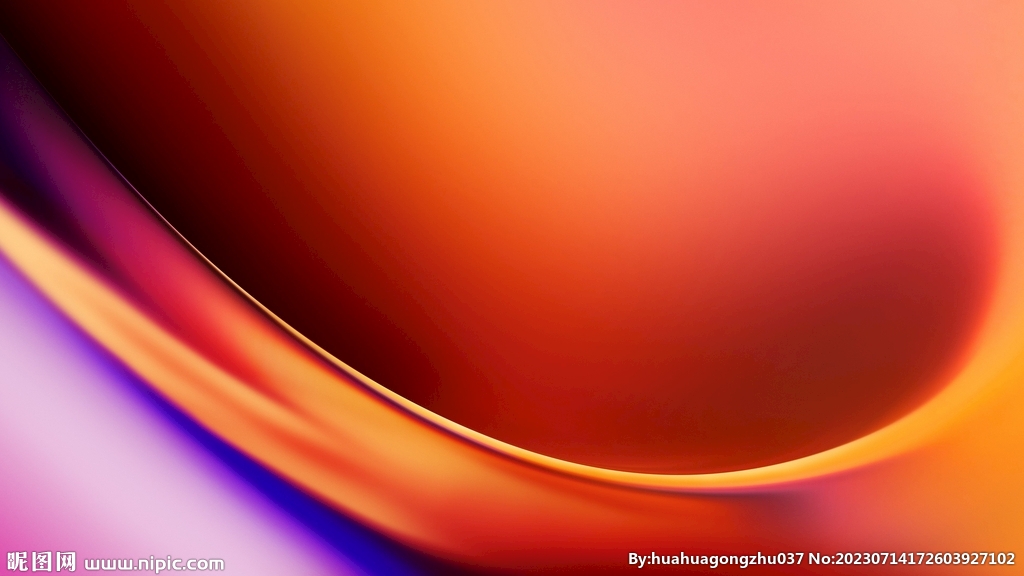 橘色炫彩3d玻璃质感流体渐变