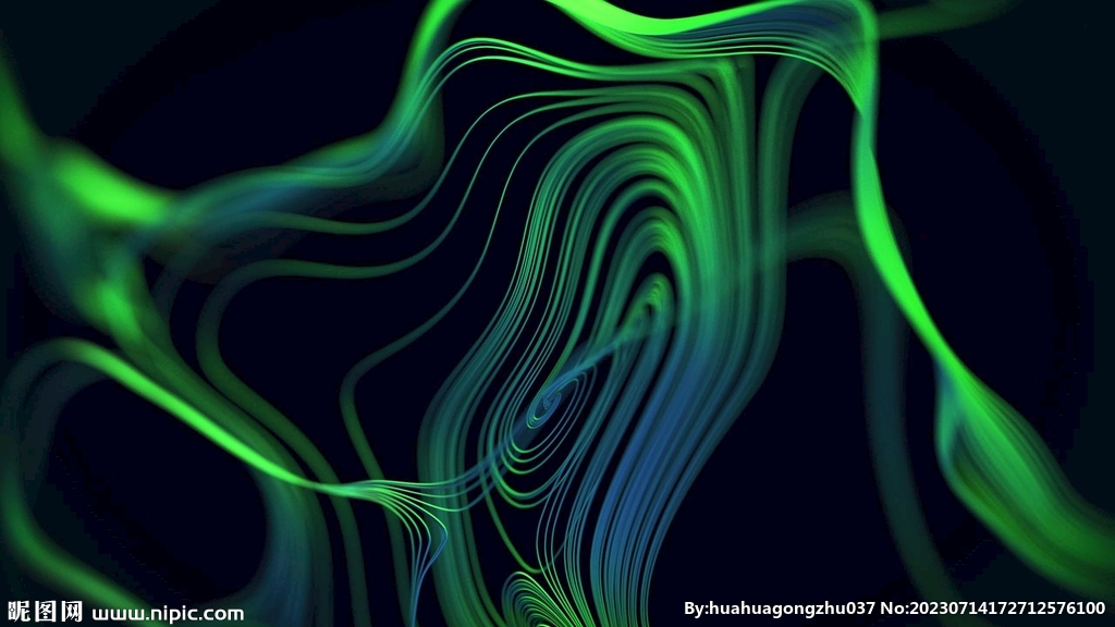 绿色渐变3d抽象科技线条背景