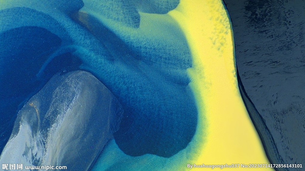 蓝色油漆水彩抽象背景
