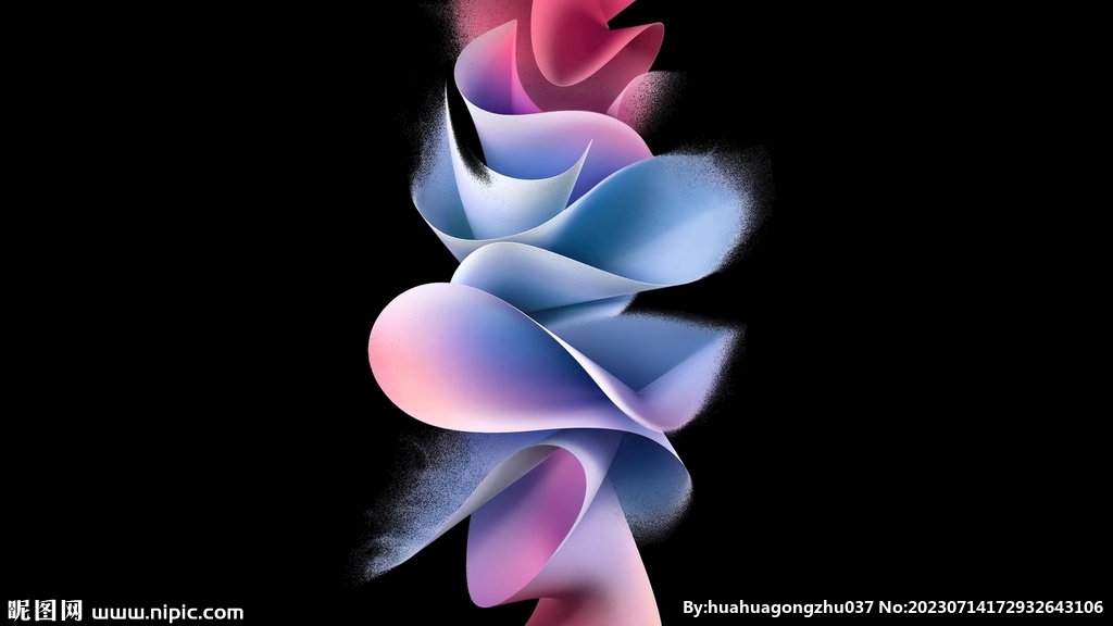 彩色抽象拉丝3D立体流体渐变