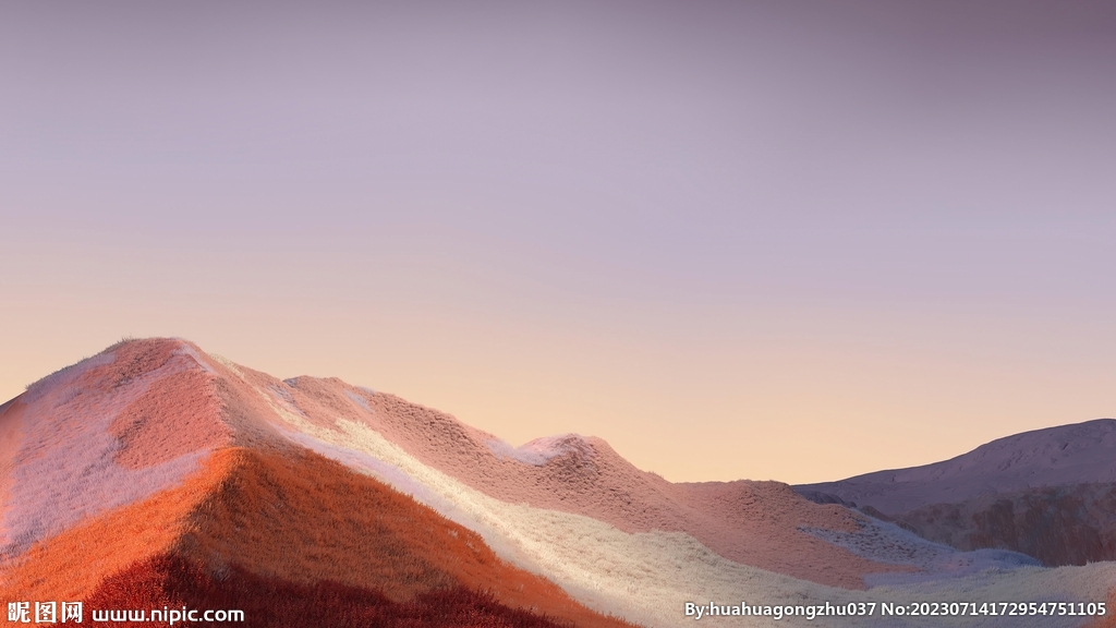 高山树林插画风格背景