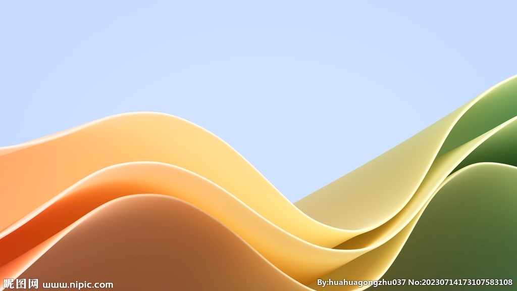 黄绿色抽象拉丝3D立体流体渐变