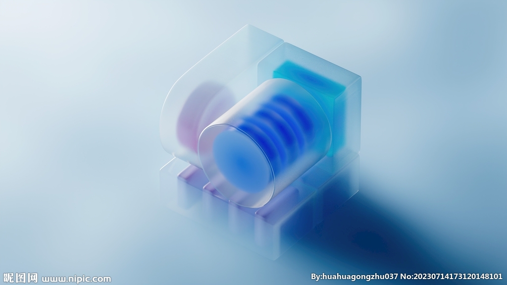 蓝色渐变3d几何体抽象纹理背景