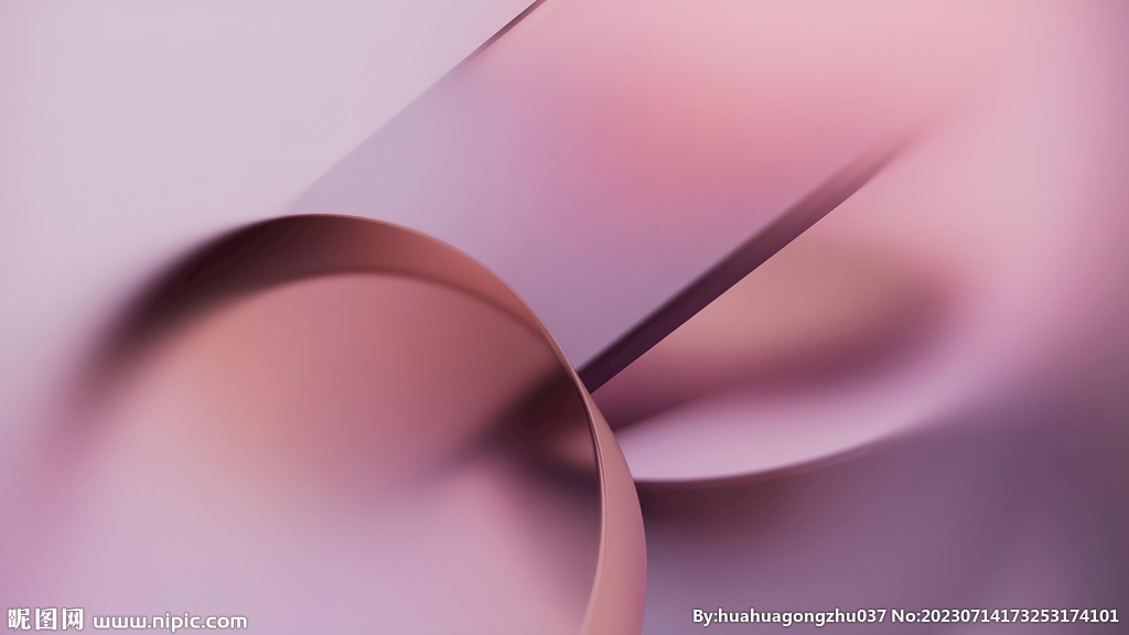 淡粉色3d炫彩玻璃圆弧几何背景