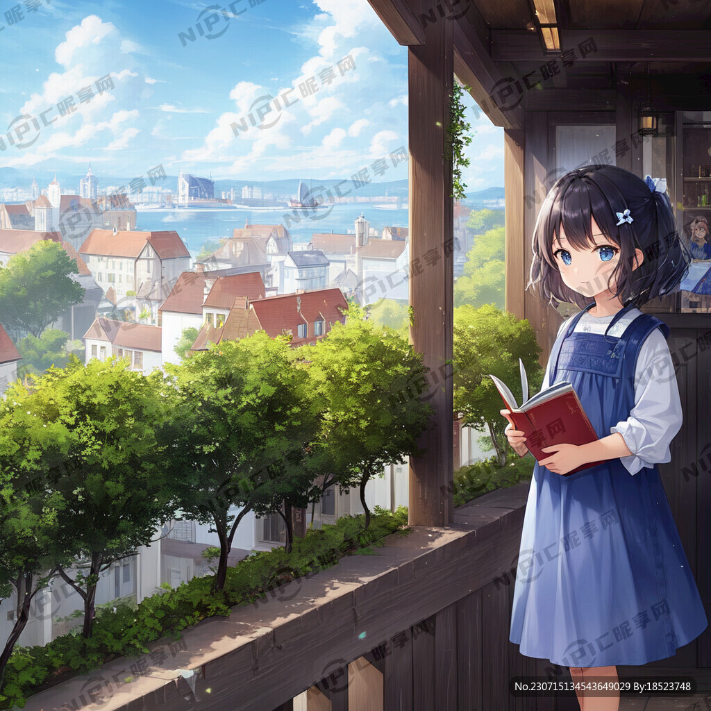 五个小孩子在楼顶玩耍