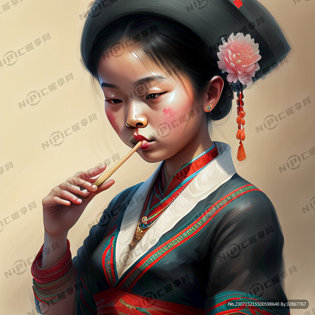 苗族儿女吹芦笙