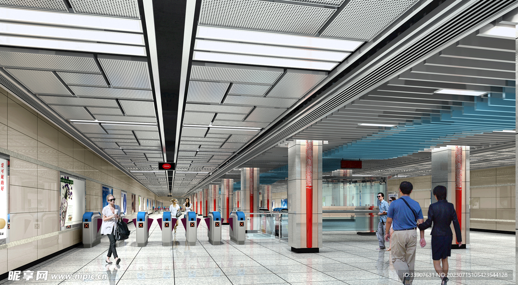 西安地铁二号线草场站厅