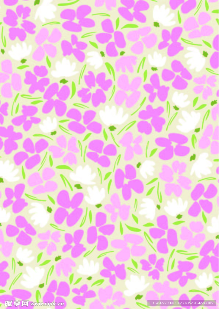 粉色紫色清爽碎花背景