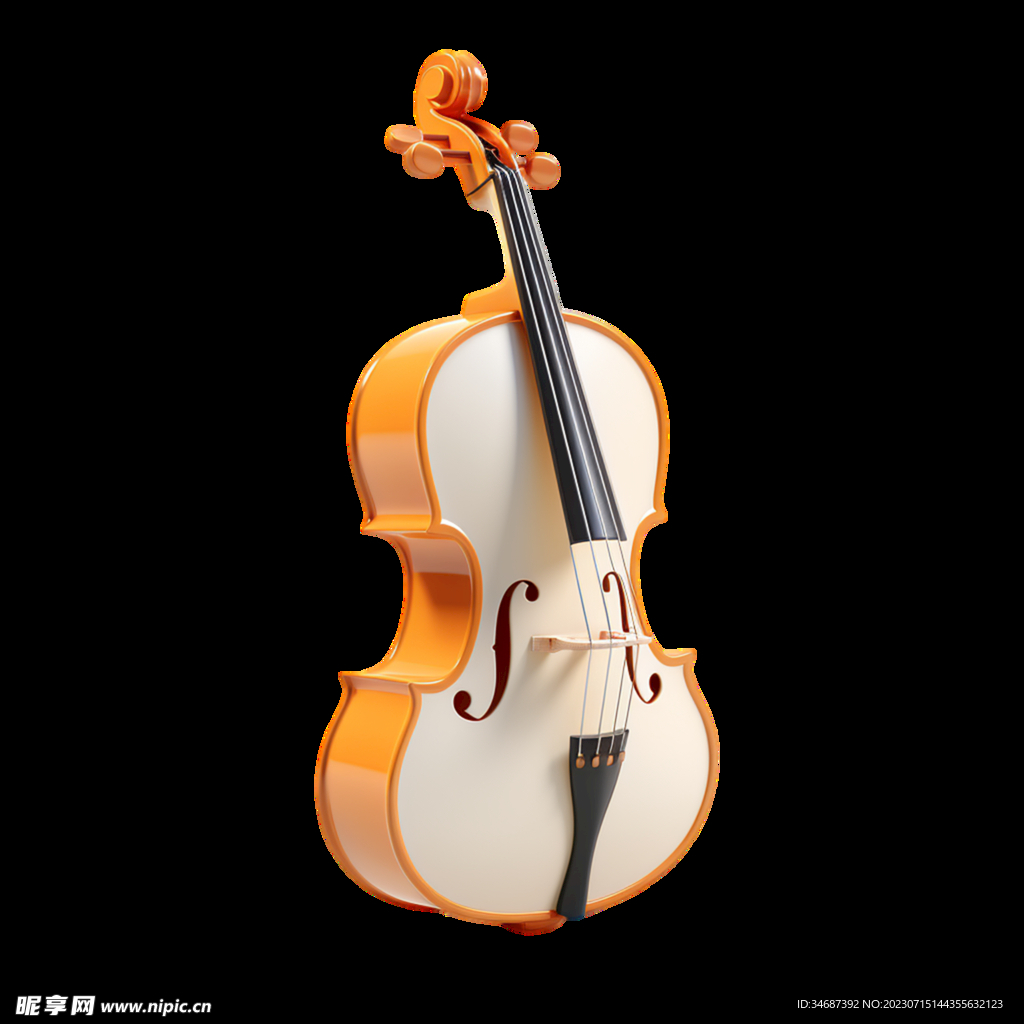 3D音乐大提琴乐器元素