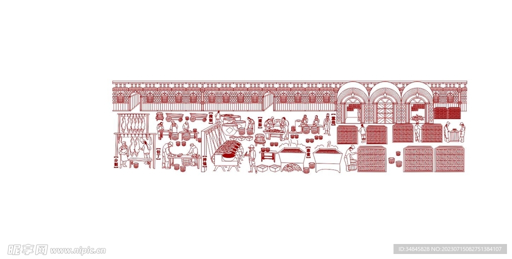 哈尔滨红肠制作底纹