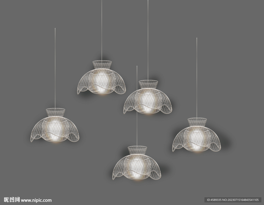 手绘头发光伞吊灯 