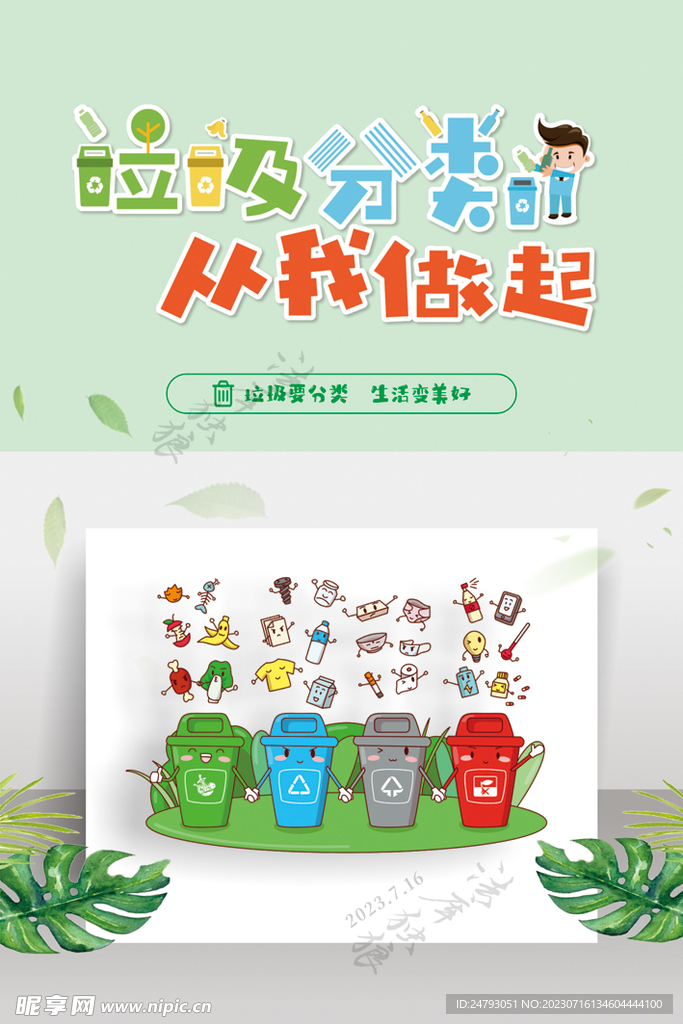 垃圾分类展板图片