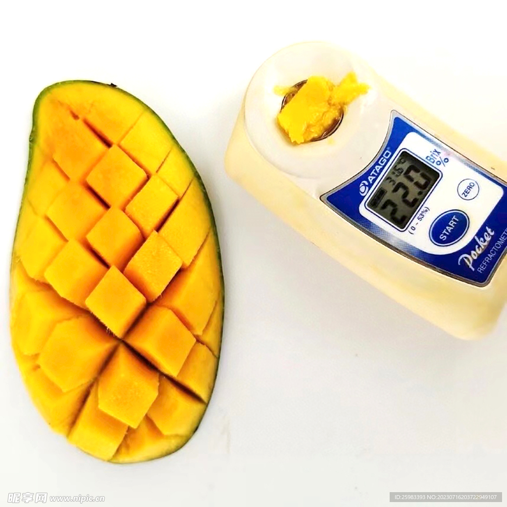 测量糖分的芒果