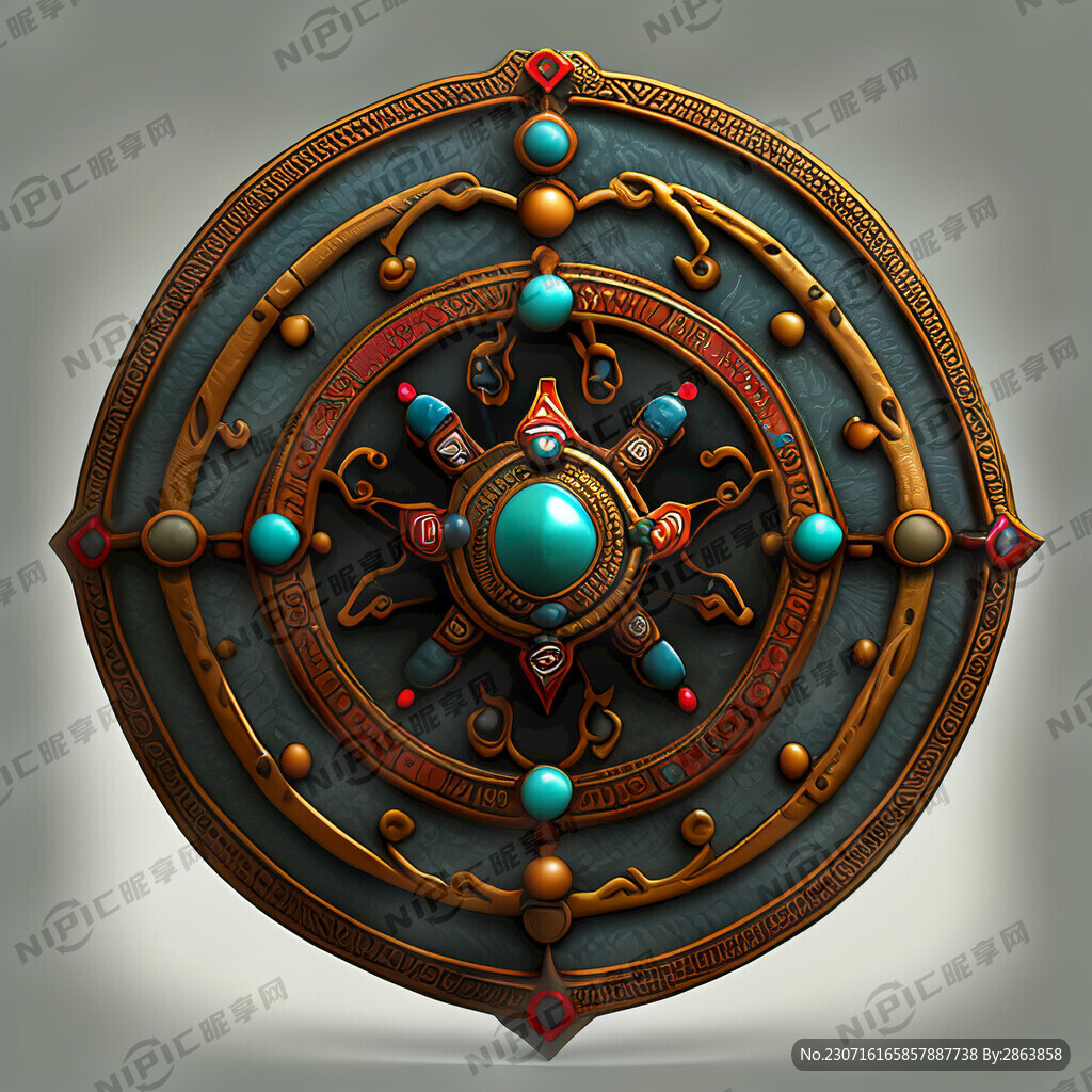 胸章徽章 藏元素 吉祥八宝