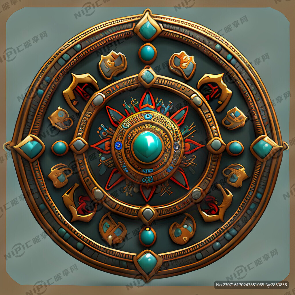 胸章徽章 藏元素 吉祥八宝